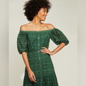 Veronica Beard Cali Dress Forest Green on Garmentory